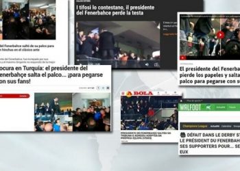 Ali Koç’un tribünden atlayışı dünya medyasına da yansıdı