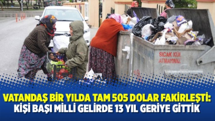 Vatandaş bir yılda tam 505 dolar fakirleşti: Kişi başı milli gelirde 13 yıl geriye gittik