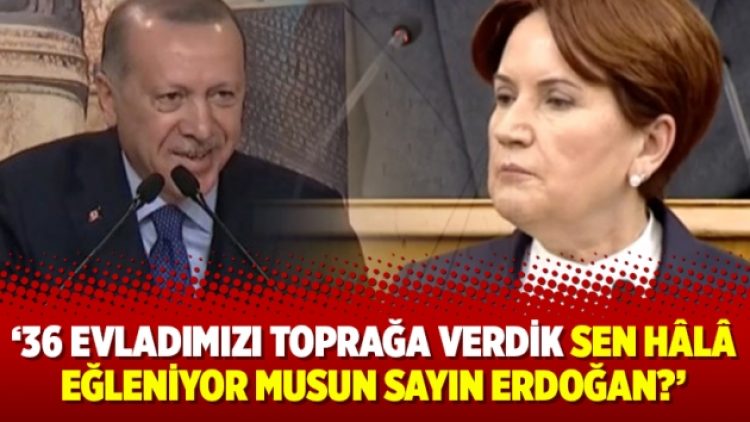 Akşener: 36 evladımızı toprağa verdik sen hâlâ eğleniyor musun sayın Erdoğan?