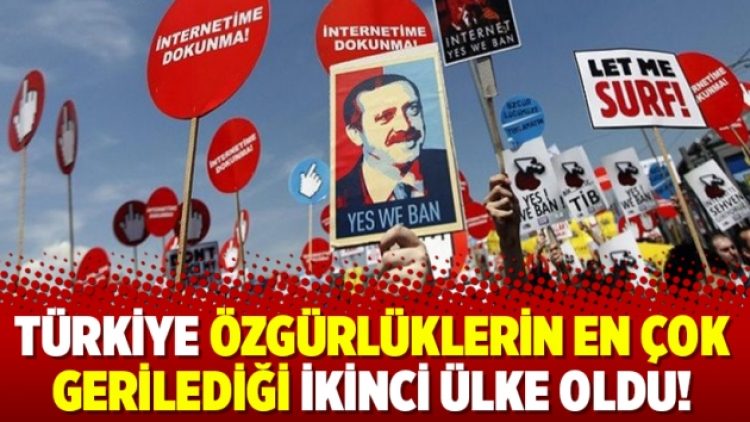 Türkiye özgürlüklerin en çok gerilediği ikinci ülke oldu!