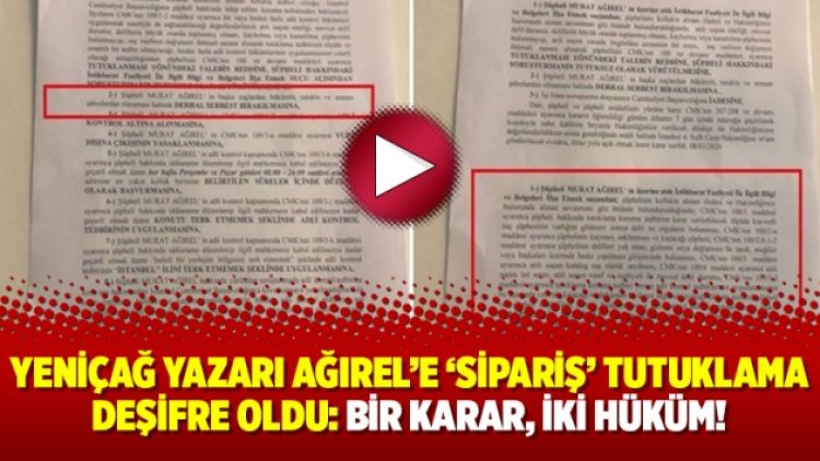 Yeniçağ yazarı Ağırel’e ‘sipariş’ tutuklama deşifre oldu: Bir karar, iki hüküm!