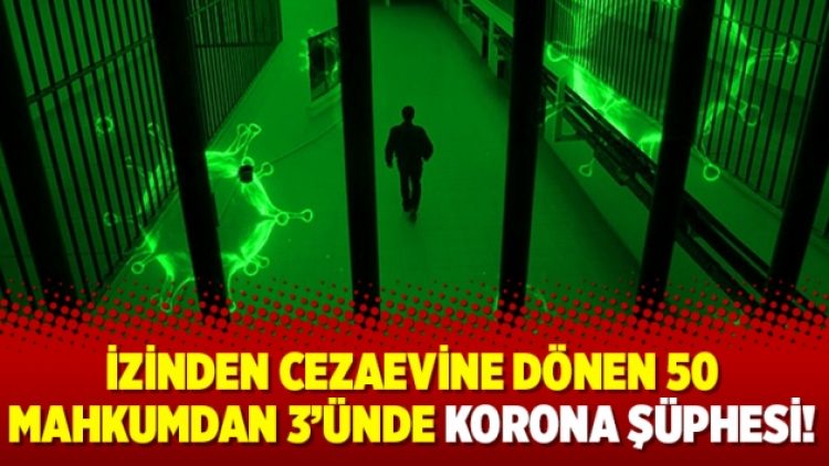 İzinden cezaevine dönen 50 mahkûmdan 3’ünde korona şüphesi!