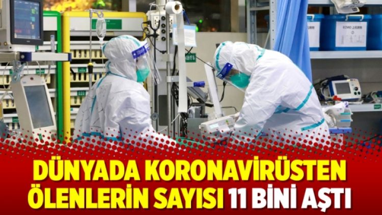 Dünyada koronavirüsten ölenlerin sayısı 11 bini aştı