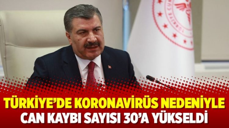 Türkiye’de koronavirüs nedeniyle can kaybı sayısı 30’a yükseldi