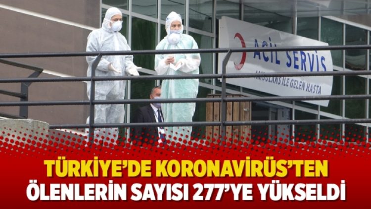 Türkiye’de Koronavirüs’ten ölenlerin sayısı 277’ye yükseldi