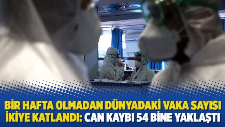 Bir hafta olmadan dünyadaki vaka sayısı ikiye katlandı: Can kaybı 54 bine yaklaştı