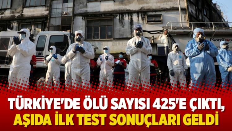 Türkiye’de ölü sayısı 425’e çıktı, aşıda ilk test sonuçları geldi