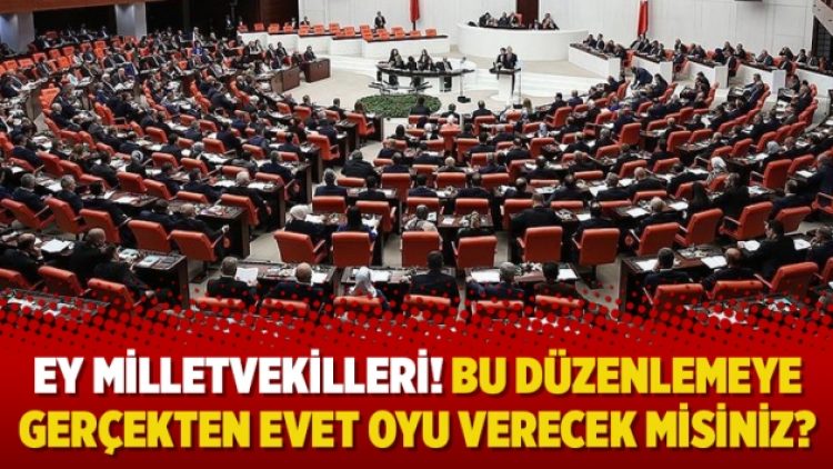 Ey milletvekilleri! bu düzenlemeye gerçekten evet oyu verecek misiniz?