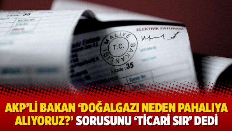 AKP’li Bakan ‘doğalgazı neden pahalıya alıyoruz?’ sorusunu ‘ticari sır’ bahanesiyle açıklamadı!