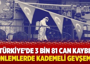 Türkiye’de 3 bin 81 can kaybı, önlemlerde kademeli gevşeme