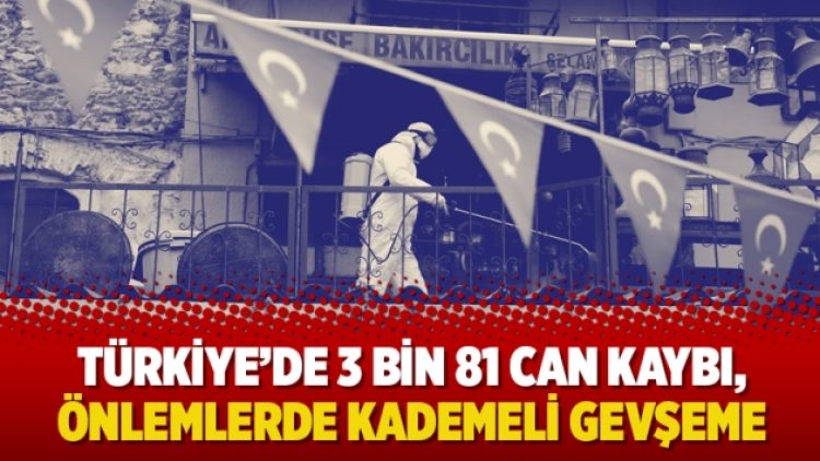 Türkiye’de 3 bin 81 can kaybı, önlemlerde kademeli gevşeme