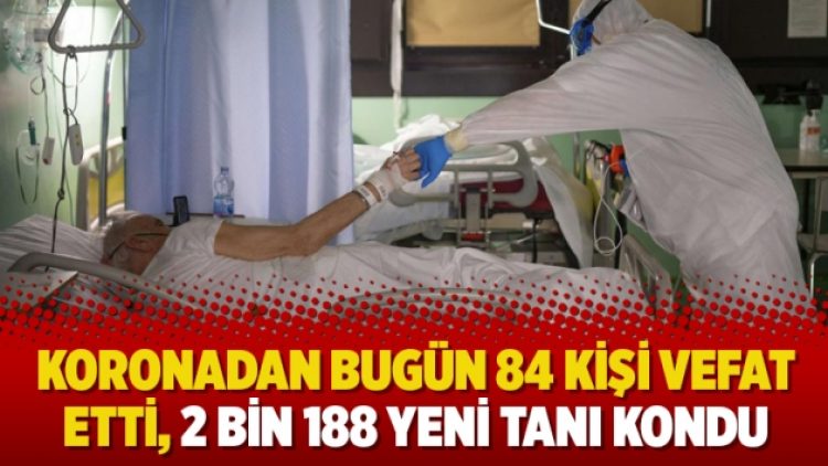 Koronadan bugün 84 kişi vefat etti, 2 bin 188 yeni tanı kondu