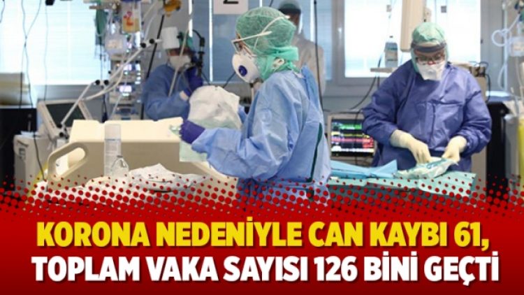 Korona nedeniyle can kaybı 61, toplam vaka sayısı 126 bini geçti