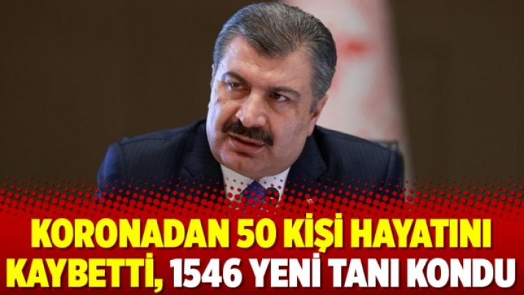 Koronadan 50 kişi hayatını kaybetti, 1546 yeni tanı kondu