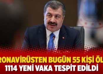 Koronavirüsten bugün 55 kişi öldü, 1114 yeni vaka tespit edildi