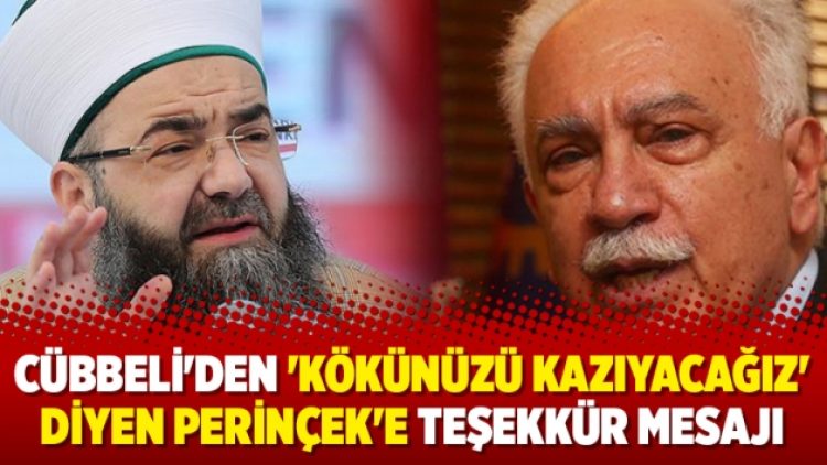 Cübbeli’den ‘kökünüzü kazıyacağız’ diyen Perinçek’e teşekkür mesajı