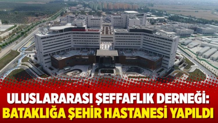 Uluslararası Şeffaflık Derneği: Bataklığa şehir hastanesi yapıldı