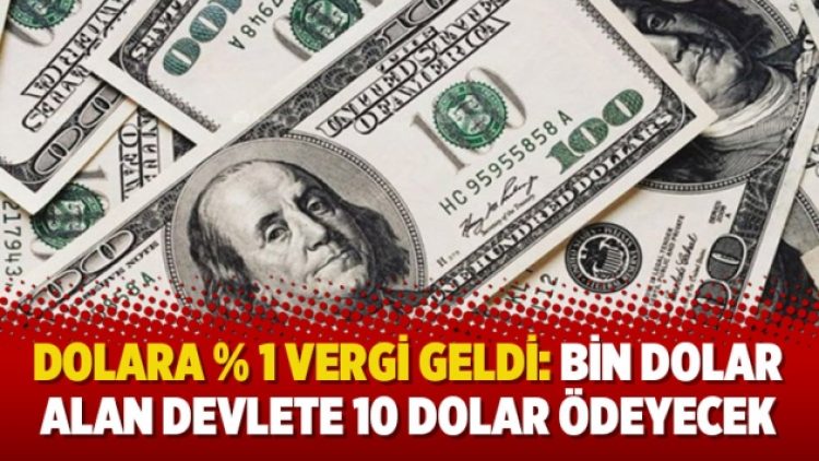 Dolara yüzde 1 vergi geldi: Bin dolar alan devlete 10 dolar ödeyecek
