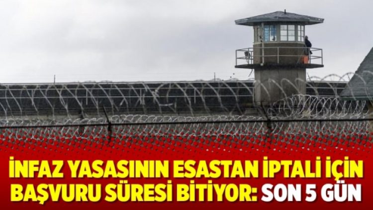 İnfaz yasasının esastan iptali için başvuru süresi bitiyor: Son 5 gün