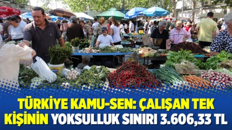 Türkiye Kamu-Sen: Çalışan tek kişinin yoksulluk sınırı 3.606,33 TL