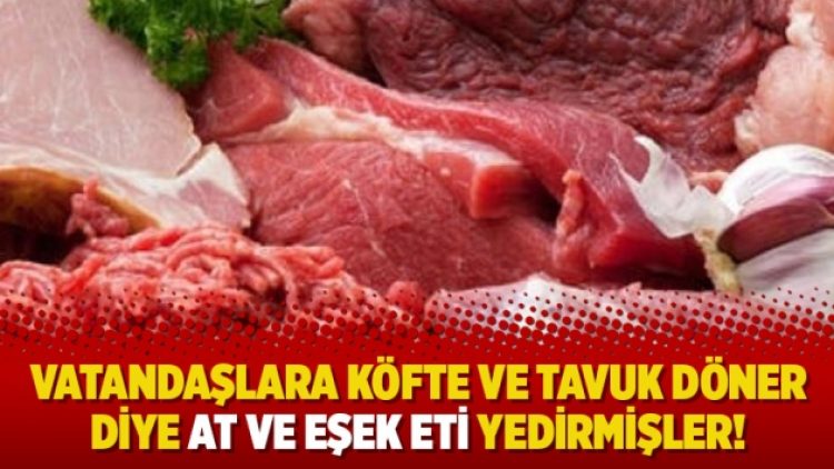 Vatandaşlara köfte ve tavuk döner diye at ve eşek eti yedirmişler!