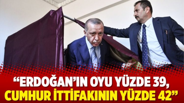 “Erdoğan’ın oyu yüzde 39, Cumhur İttifakının yüzde 42”