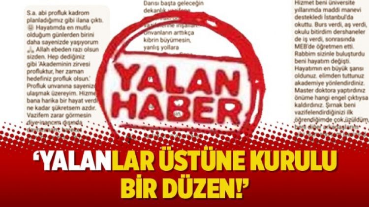 ‘Yalanlar üstüne kurulu bir düzen!’