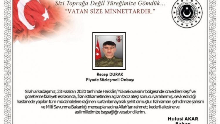 Yüksekova’dan şehit haberi
