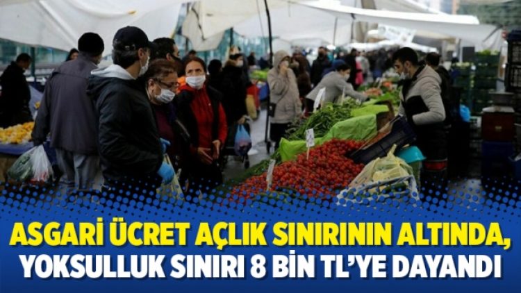 Asgari ücret açlık sınırının altında, yoksulluk sınırı 8 bin TL’ye dayandı