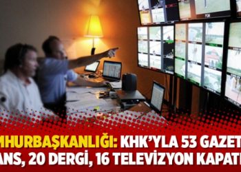 Cumhurbaşkanlığı: KHK’yla 53 gazete, 6 ajans, 20 dergi, 16 televizyon kapatıldı