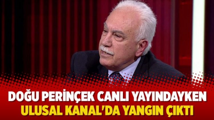 Doğu Perinçek canlı yayındayken Ulusal Kanal’da yangın çıktı