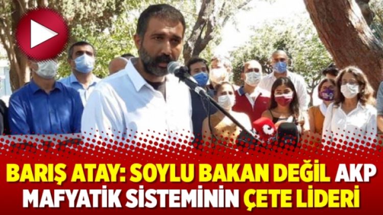 Milletvekili Barış Atay: Soylu bakan değil AKP mafyatik sisteminin çete lideri