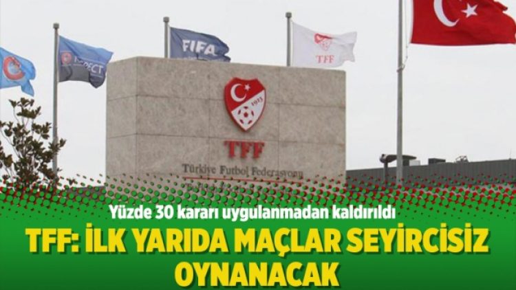 TFF: İlk yarıda maçlar seyircisiz oynanacak