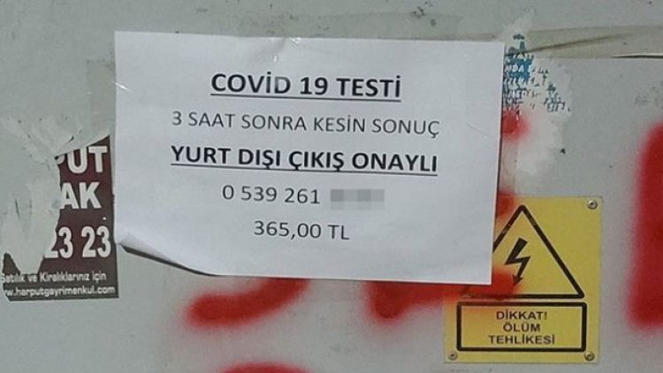 Koronavirüs testi karaborsaya düştü fiyatı 365 TL