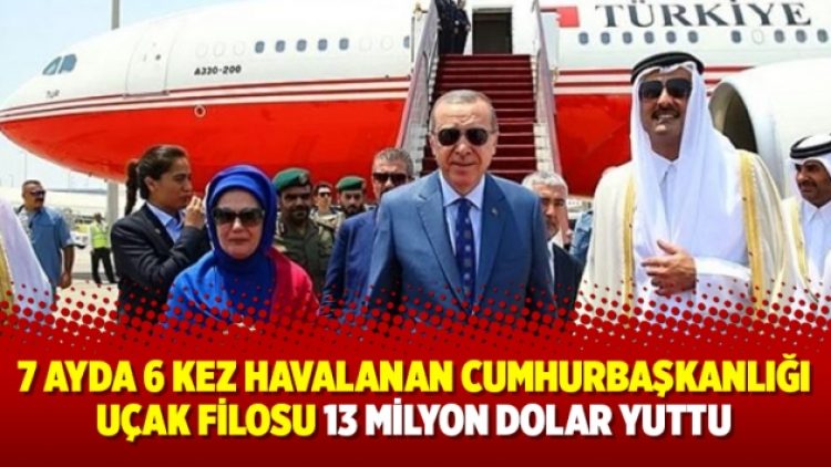 7 ayda 6 kez havalanan Cumhurbaşkanlığı uçak filosu 13 milyon dolar yuttu