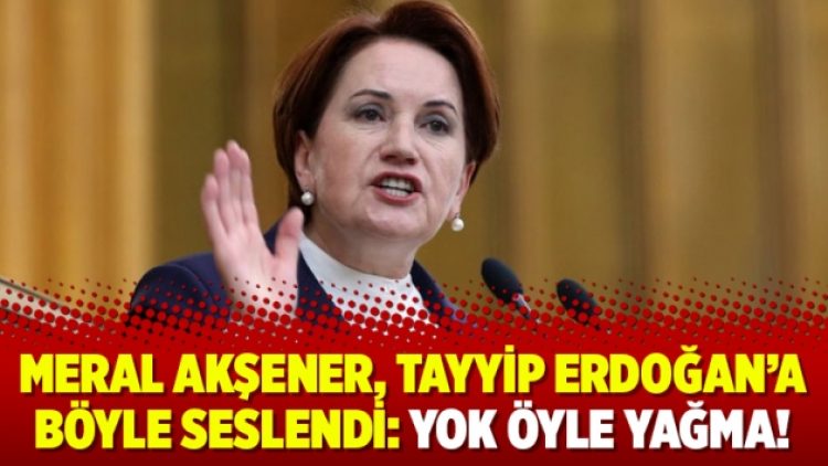 Meral Akşener, Tayyip Erdoğan’a böyle seslendi: Yok öyle yağma!