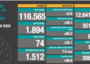 20 Ekim tablosu: Bin 894 yeni hasta, 74 vefat