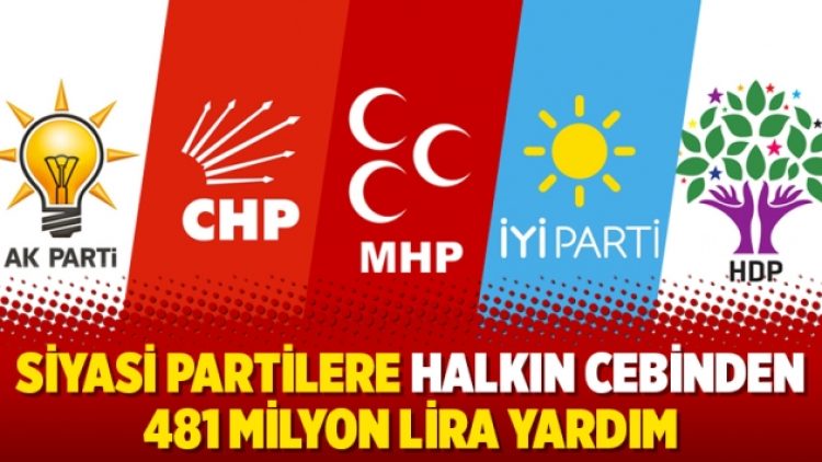 Siyasi partilere halkın cebinden 481 milyon lira yardım