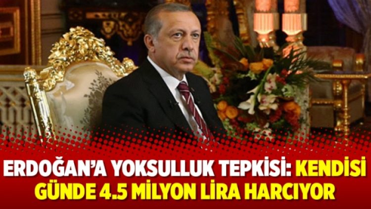 Erdoğan’a yoksulluk tepkisi: Kendisi günde 4.5 milyon lira harcıyor