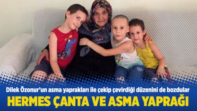 Hermes çanta ve asma yaprağı