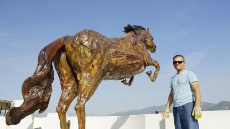 KHK’lı sanat tarihçisi, ağaç kabuklarını sanat eserine dönüştürdü