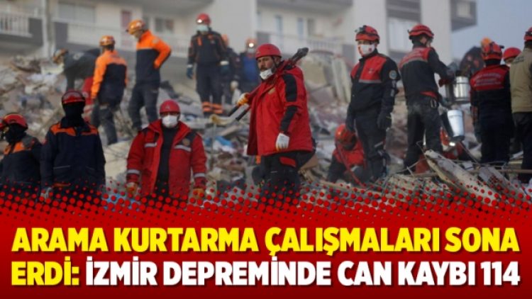 Arama kurtarma çalışmaları sona erdi: İzmir depreminde can kaybı 114