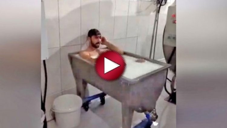 Süt fabrikasında pes dedirten görüntüler