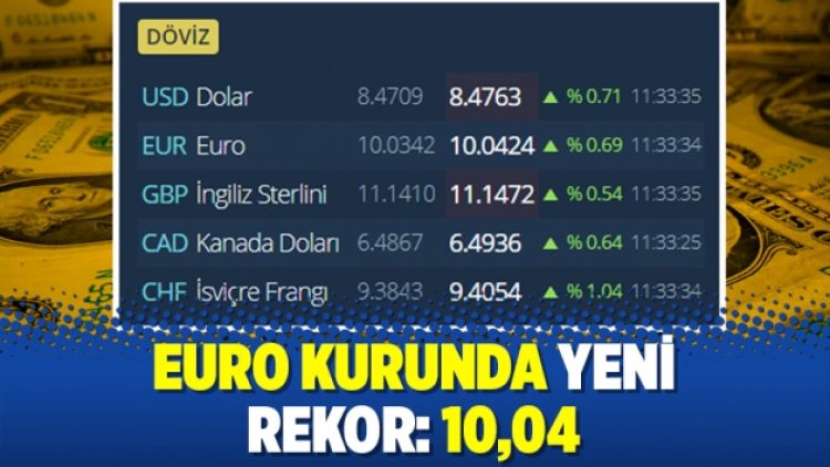 Euro kurunda yeni rekor: 10,04