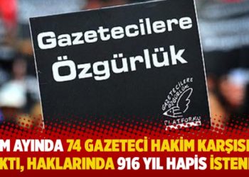 Ekim ayında 74 gazeteci hakim karşısına çıktı, haklarında 916 yıl hapis istendi
