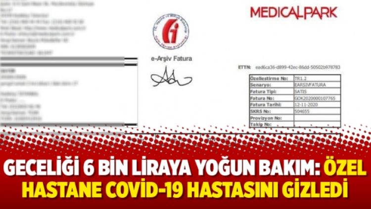 Geceliği 6 bin liraya yoğun bakım: Özel hastane Covid-19 hastasını gizledi