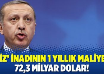 ‘Faiz’ inadının 1 yıllık maliyeti: 72,3 milyar dolar!