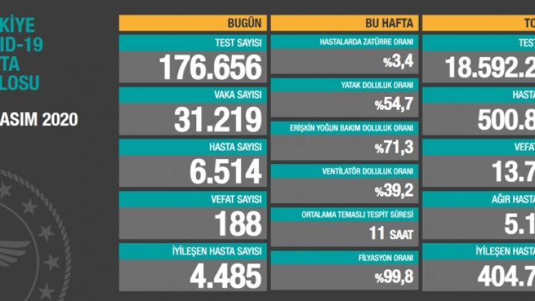 Coronavirus tablosu: 31 bin 219 vaka, 188 vefat
