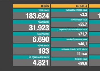 2 Aralık tablosu: 31 bin 923 yeni vaka, 193 vefat