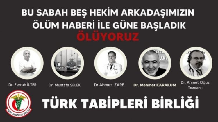 5 doktor daha koronadan yaşamını yitirdi